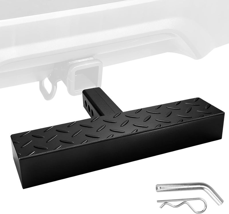 GLOBLED Tow Hitch Mount Bumper Step Alloy Steel Hitch Step with 2 Inch Receiver Upgrade Anti Slip Hitch Step Bar Compatible with Truck Pickup SUV Pickup Van RV,(Black,1PCS - Image 1